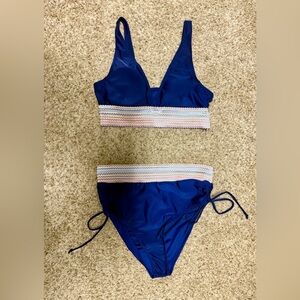 Blue Bikini Set with Patterned Band NEW